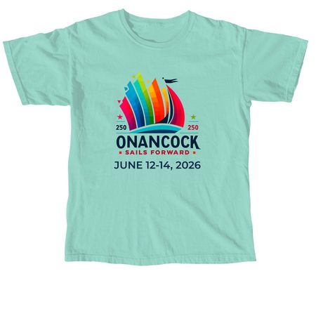 Onancock Sails Forward Shirts in Comfort Colors, a Chalky Mint Comfort Colors Unisex Tee