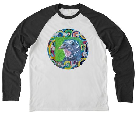 Thanksliving Time, a Space Black/ Bright White Allmade Eco Triblend Colorblock Raglan Long Sleeve Tee