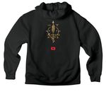 Seal Of The Poet, a Vintage Black Premium Heavyweight Pullover Hoodie (back-view)