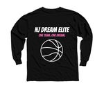 Girls Logo Collection, a Black Youth Long Sleeve Tee (back-view)