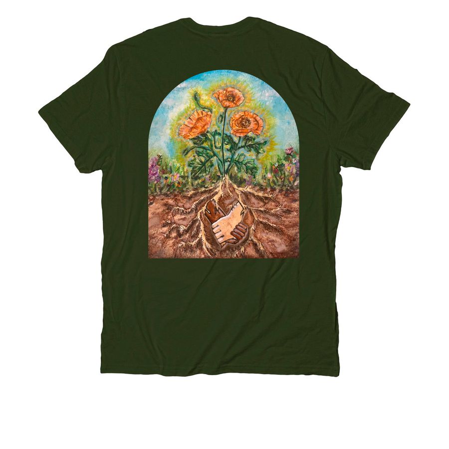 Rooted in Community, a Herb Green Allmade Organic Cotton Unisex Tee