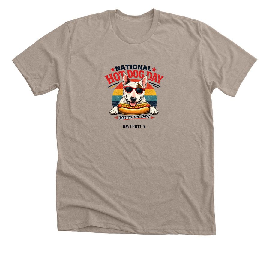 Hot Dog Day, a Heather Stone Premium Unisex Tee