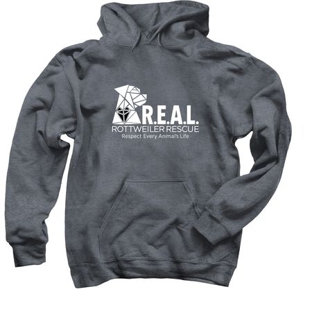 R.E.A.L. Rott Rescue Spring Merch, a Dark Heather Pullover Hoodie