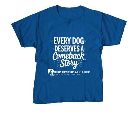 Comeback Story, a Royal Blue Youth Unisex Tee