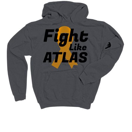 Fight with Atlas, a Charcoal Youth Pullover Hoodie