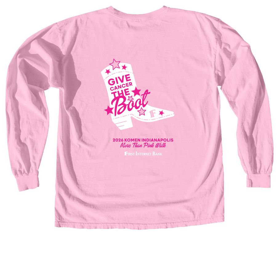 Give Cancer The Boot, a Blossom Comfort Colors Long Sleeve Tee (back-view)