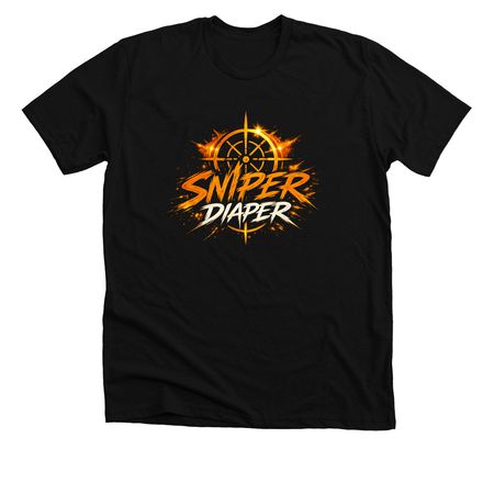 ? SNIPER DIAPER ? FIRE ENERGY TEE, a Solid Black Blend Premium Unisex Tee