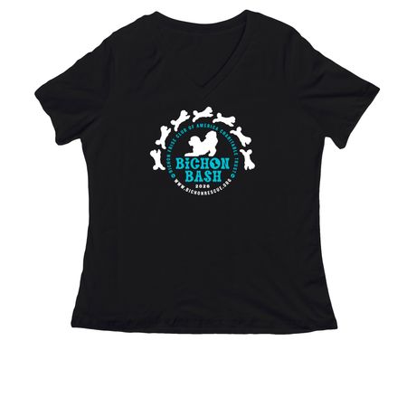 BFCACT Bichon Bash 2026 - blue, a Black Women's Relaxed V-Neck Tee