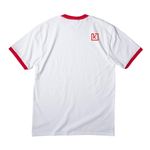 ?? of the City, a White/ Red Cotton Ringer Tee (back-view)