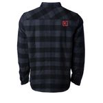 ?? of the City, a Charcoal Heather/ Black Unisex Flannel Shirt (back-view)
