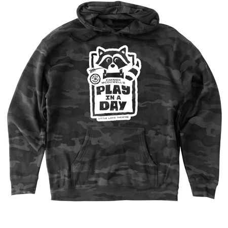 Play in a Day - White, a Black Camo Heavyweight Camo Pullover Hoodie