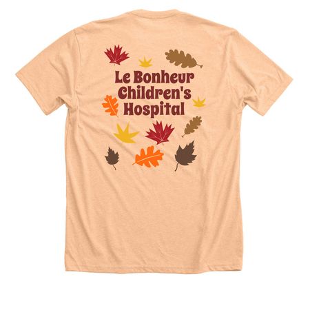Le Bonheur Children's Hospital, a Heather Peach Premium Unisex Tee (back-view)