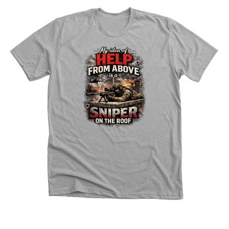 Help from above!, a Athletic Heather Premium Unisex Tee