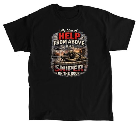 Help from above!, a Black Classic Unisex Tee