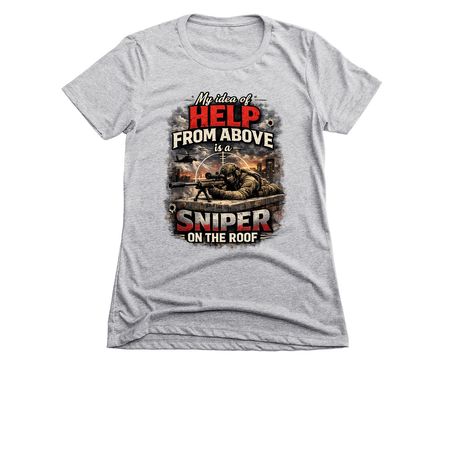 Help from above!, a Dark Heather Grey Women's Slim Fit Tee