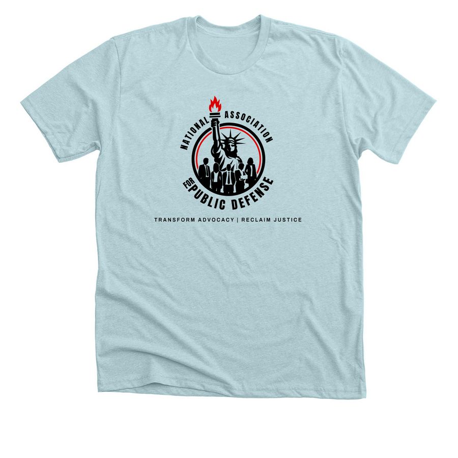 NAPD 2026 Logo, a Heather Ice Blue Premium Unisex Tee