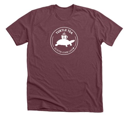 Turtle Tea with TTPG Podcast, a Heather Maroon Premium Unisex Tee