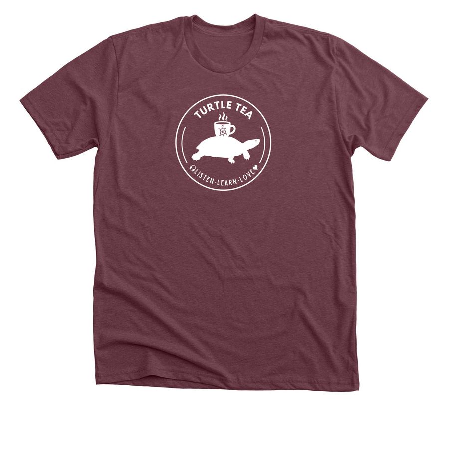 Turtle Tea with TTPG Podcast, a Heather Maroon Premium Unisex Tee