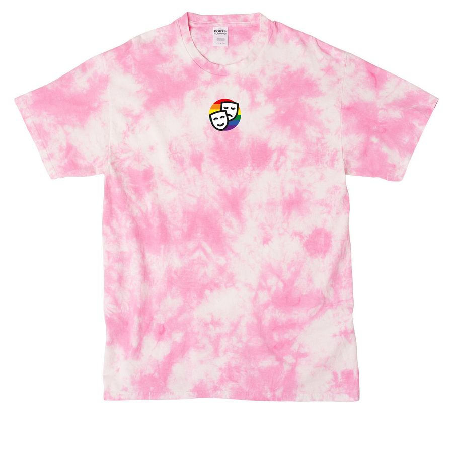 Pride Masks Shirt, a Bright Pink Crystal Tie Dye Tee