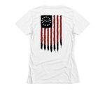 250 American Years!, a White Women's Slim Fit Tee (back-view)