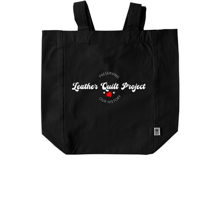 Leather Quilt Logo Tote, a Black Recycled Cotton Tote Bag
