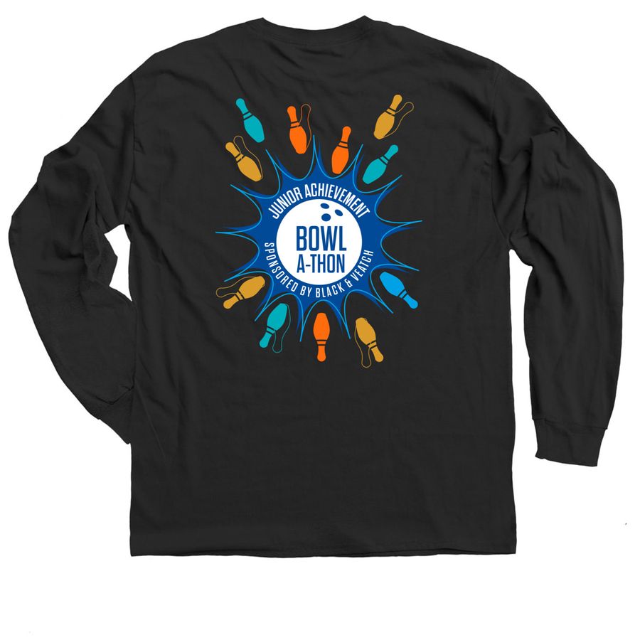 Black & Veatch Junior Achievement Fundraiser, a Black Classic Long Sleeve Tee (back-view)