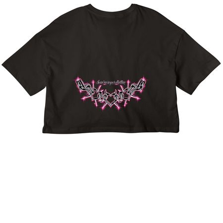 ink?d & co.&nbsp;, a Black Women?s Cropped Cotton Tee (back-view)
