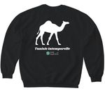 Vive Tunisia 2026, a Black Softstyle Crewneck Sweatshirt (back-view)
