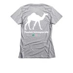 Vive Tunisia 2026, a Dark Heather Grey Women's Slim Fit Tee (back-view)