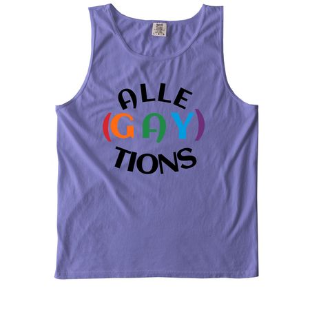Alle-gay-tions, a Violet Comfort Colors Tank Top