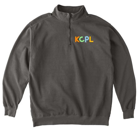 KCPL Apparel - Kent Map of Branches, a Pepper Comfort Colors Quarter Zip Pullover