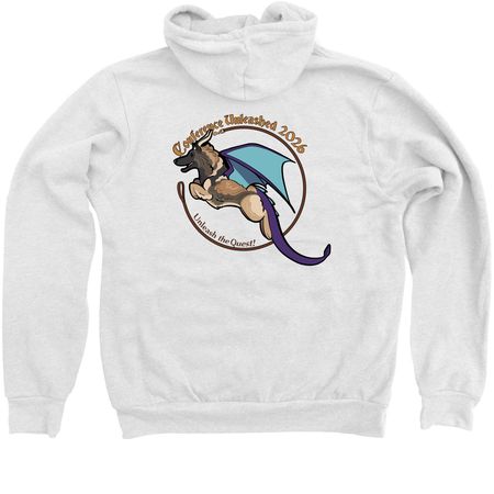 Conference Unleashed PRIDE Inverted Zip, a White Zip Up Hoodie (back-view)