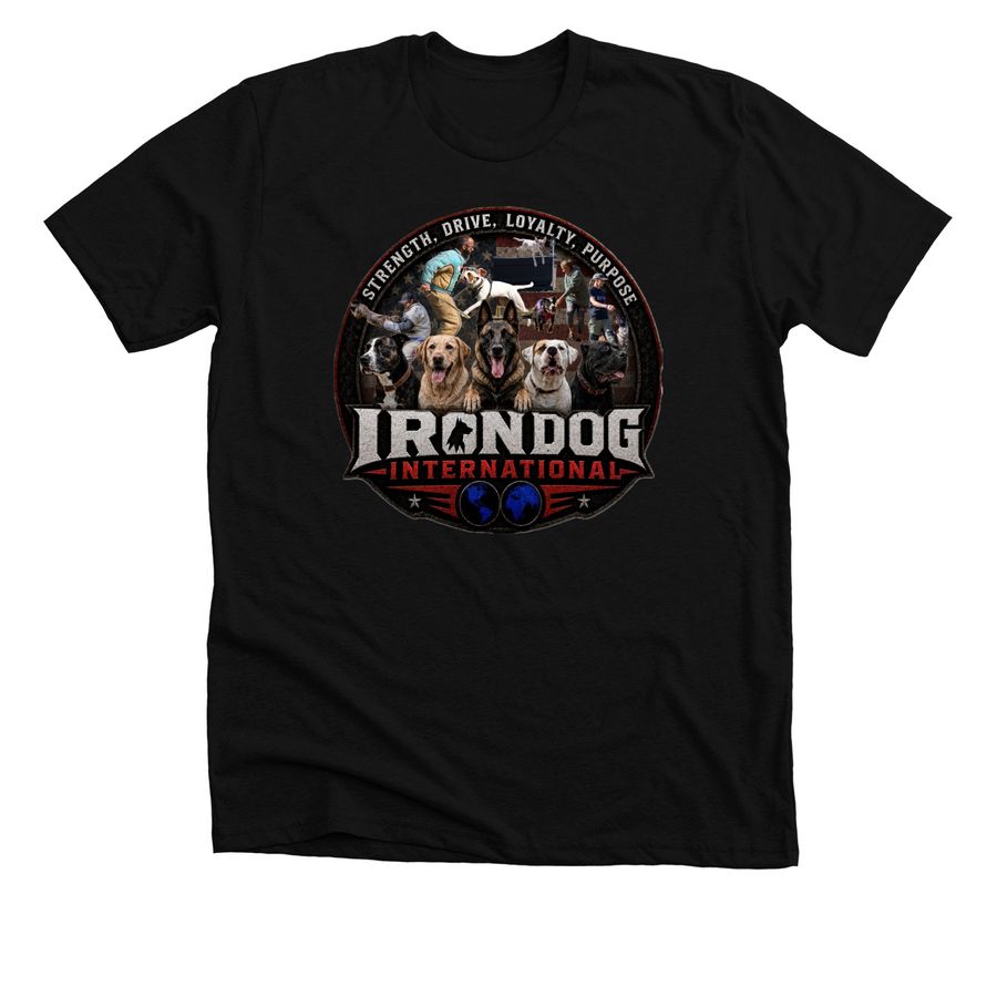 IronDog International, a Solid Black Blend Premium Unisex Tee