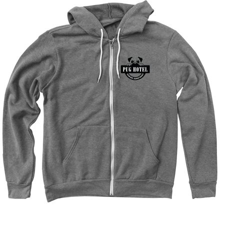 Wheeling Pug Relay 2025 Zip Up Hoodies, a Deep Heather Zip Up Hoodie