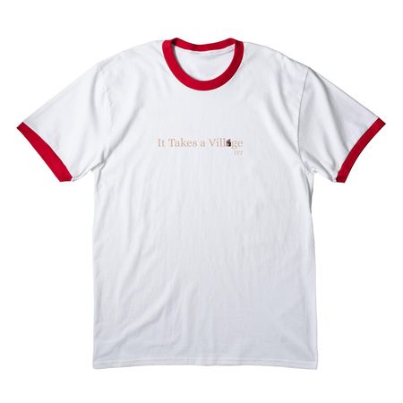 Thoughtful Threads, a White/ Red Cotton Ringer Tee