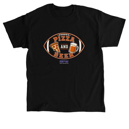 Pizza And Beer Football T - Shirt, a Black Classic Unisex Tee