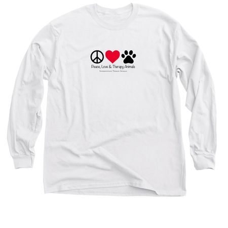 Peace, Love & Therapy Animals, a White Classic Long Sleeve Tee