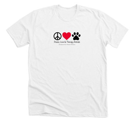 Peace, Love & Therapy Animals, a Solid White Blend Premium Unisex Tee