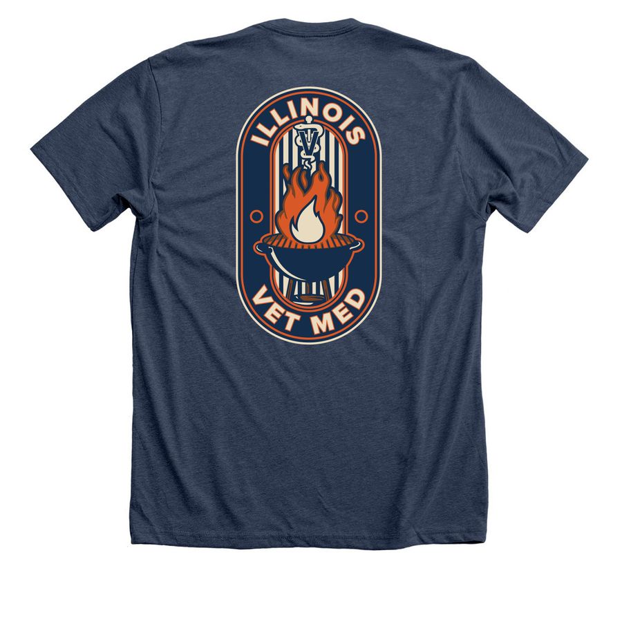 Illinois SAVMA Tailgate shirt, a Heather Navy Premium Unisex Tee