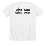 St. Paul Pride 2026, a Solid White Blend Premium Unisex Tee (back-view)