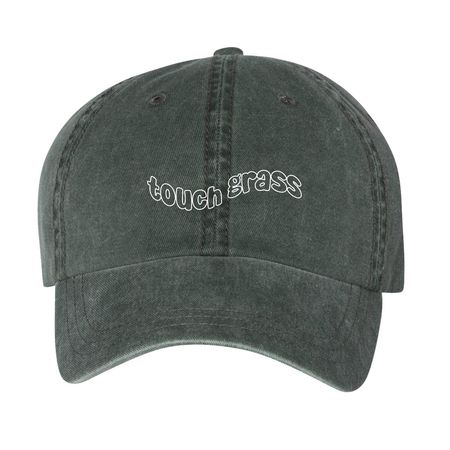 PA Unplugged Touch Grass Hat, a Forest Printed Pigment Dye Baseball Cap