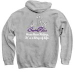 Sapphire Ribbons Shirt, a Sport Grey Pullover Hoodie (back-view)