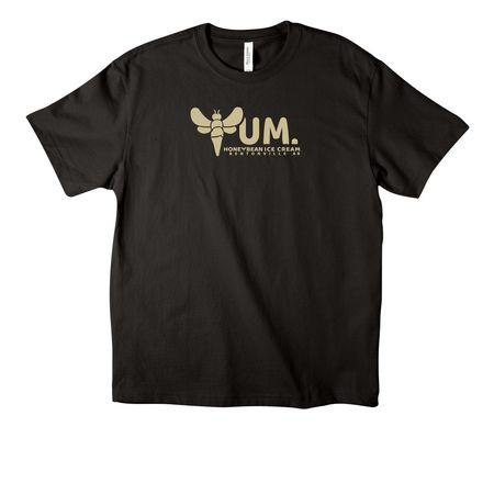 Yum shirt design - Cream, a Black Unisex Heavyweight Tee