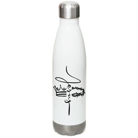 Jesus Cross Stainless Steel Water Bottle, a White Stainless Steel Water Bottle