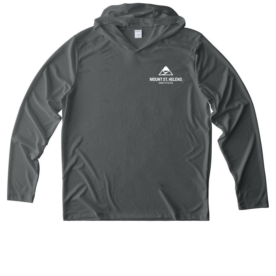 MSHI Activewear, a Dark Smoke Grey UV Performance Long Sleeve Hoodie