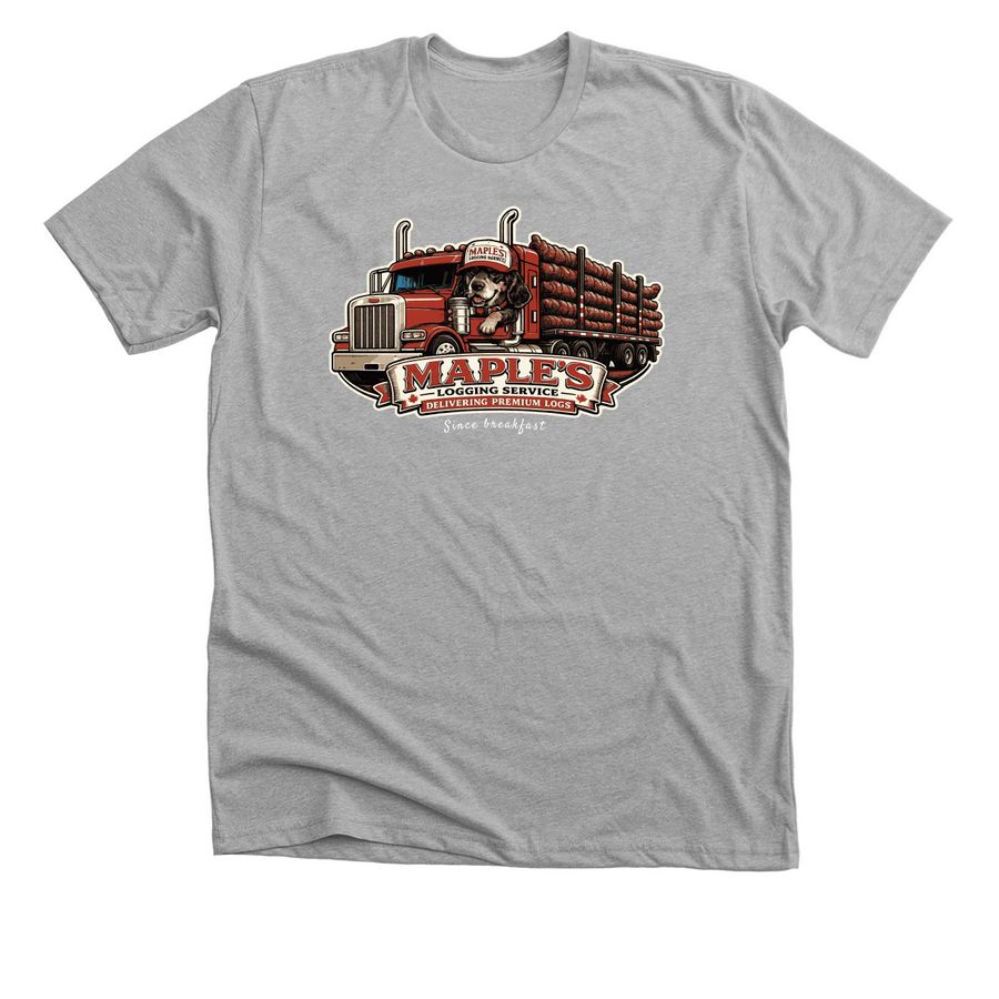 Maple's Logging Service, a Athletic Heather Premium Unisex Tee