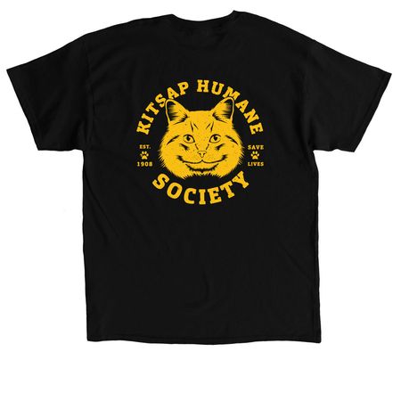 Vintage Spirit - Cat, a Black Classic Unisex Tee (back-view)