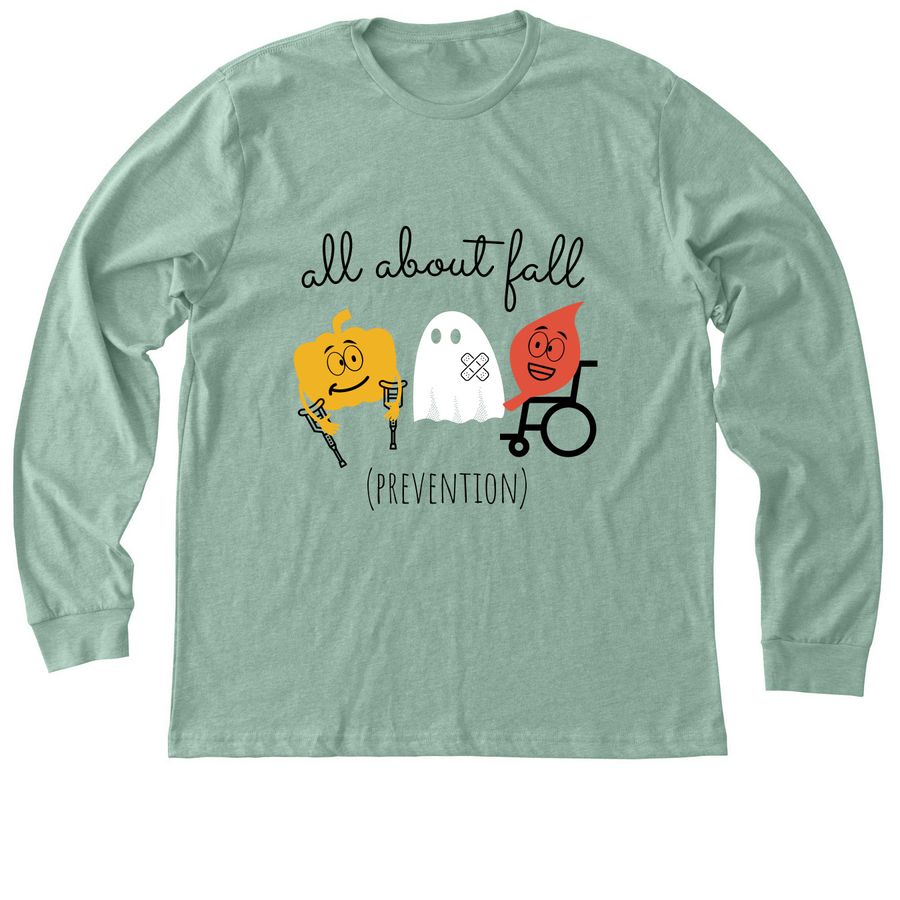 Fall Prevention&nbsp;, a Heather Dusty Blue Premium Long Sleeve Tee