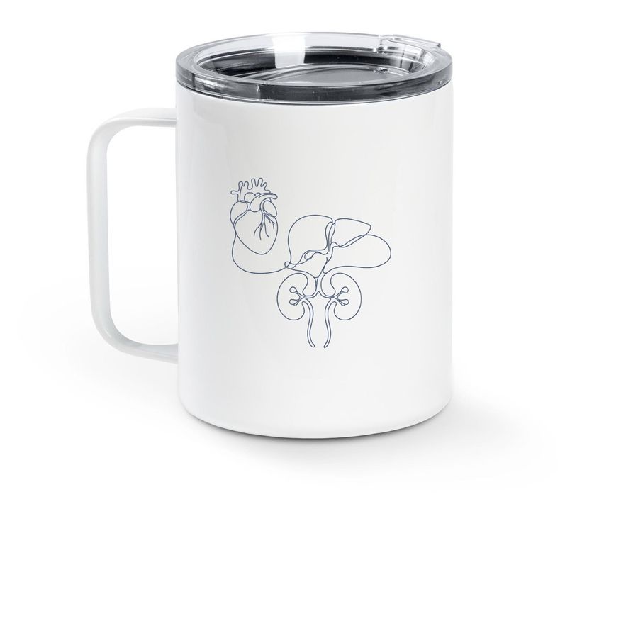 Donate Life NYS- Sara's Running a Marathon, a White Stainless Steel Travel Mug (back-view)