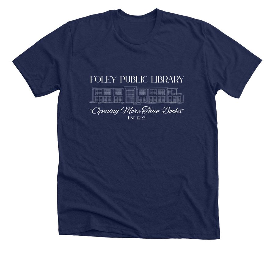 Friends of Foley Library - 2026, a Solid Navy Blend Premium Unisex Tee